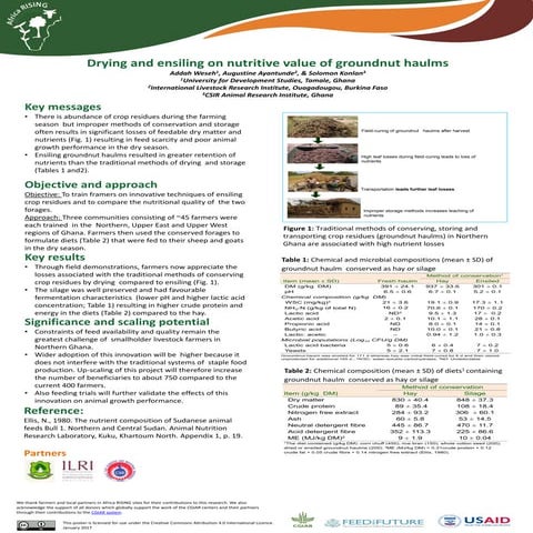 Drying and ensiling on nutritive value of groundnut haulms