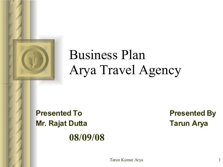 Example of business plan of travel agency