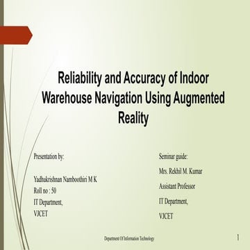 Reliability and Accuracy of Indoor Warehouse Navigation Using Augmented Reality