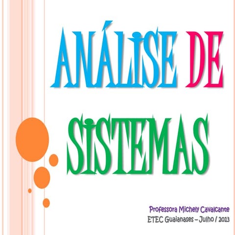 As   aula 1 - introdução a análise de sistemas