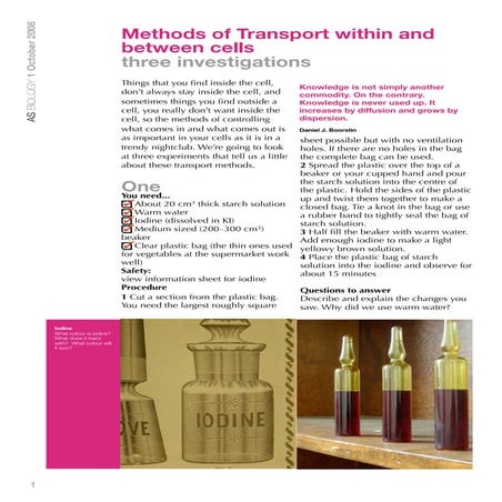 Diffusion Through A Membrane Lab | PDF