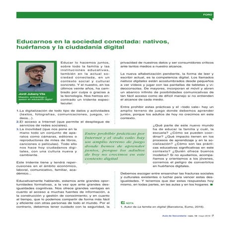 Educarnos en la sociedad conectada: nativos, huérfanos y la ciudadanía digital