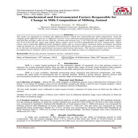 Factors Affecting Composition of Milk | PPTX