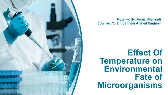 Effect of temperature on environmental fate of microorganisms