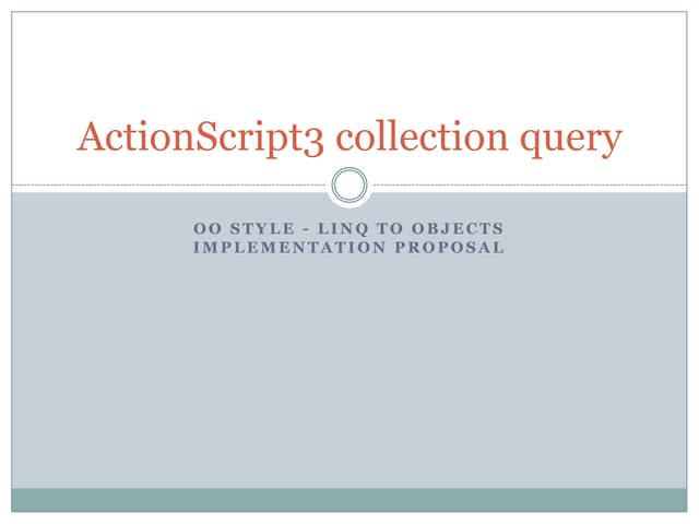 ActionScript3 collection query API proposal