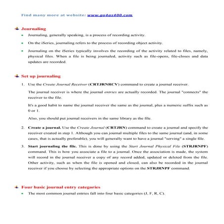 As400 journaling | DOCX