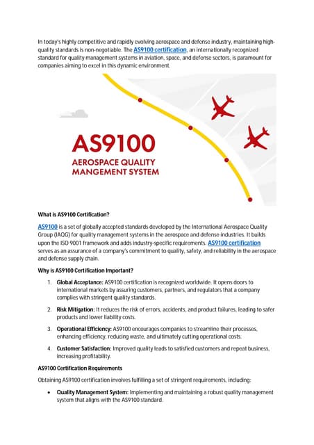 AS9100 Certification What You Need to Know pdf AS9100 Certification What You Need to Know pdf