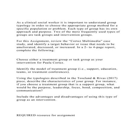 As a clinical social worker it is important to understand group .docx