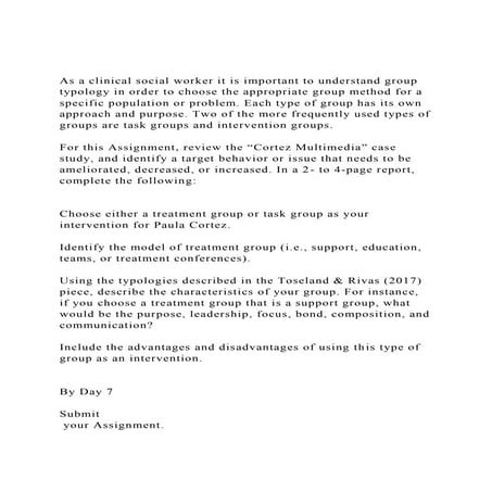 As a clinical social worker it is important to understand group .docx