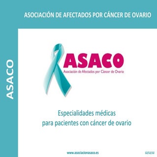 Especialidades médicas en cáncer de...