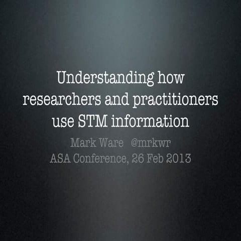 ASA conference Feb 2013