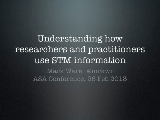 ASA conference Feb 2013