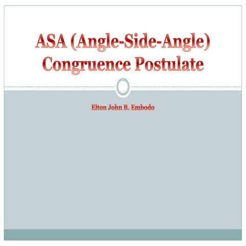 Asa congruence postulate