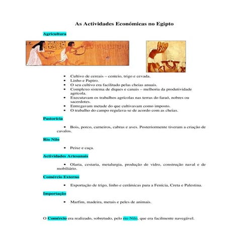 As Actividades Economicas No Egipto | PDF