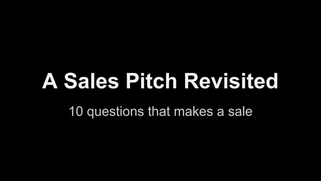 A sales pitch revisited