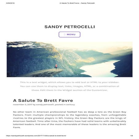 A Salute To Brett Favre