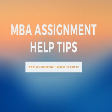 MBA Assignment Help Tips