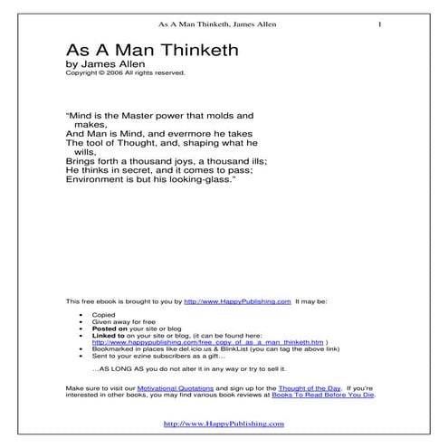 As A Man Thinketh