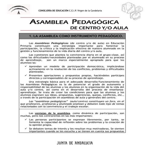 ASAMBLEAS PEDAGÓGICAS CURSO 2015/2016
