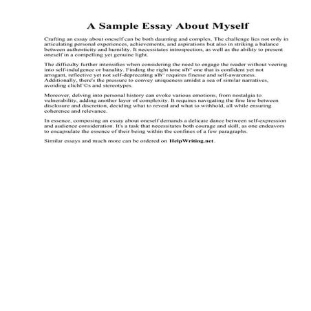 A Sample Essay About Myself | PDF
