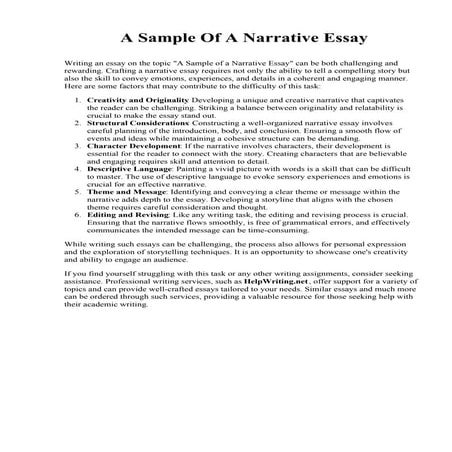 A Sample Of A Narrative Essay.pdf