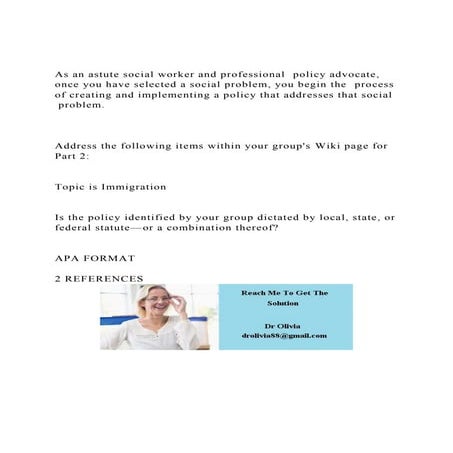 As an astute social worker and professional  policy advocate, on.docx