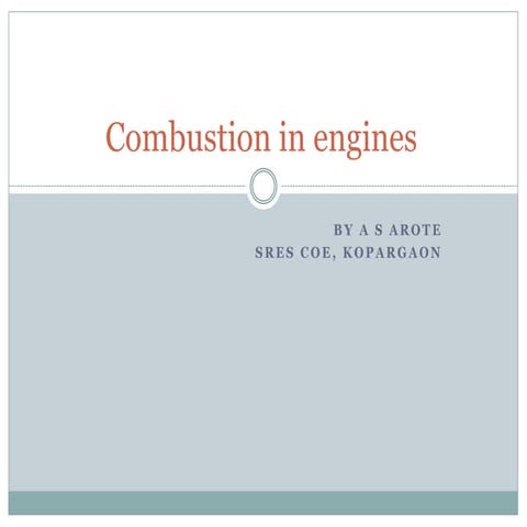Combustion in engines