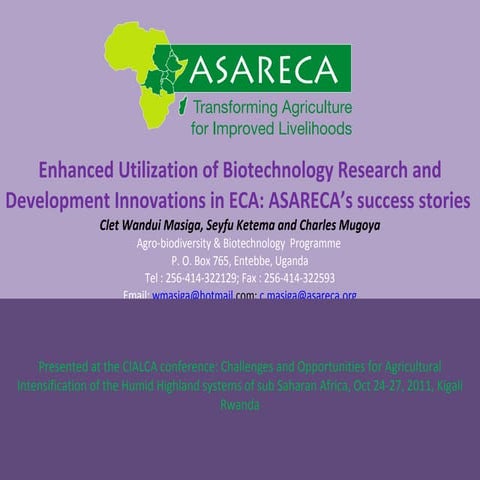 Masiga - Enhanced Utilization of Biotechnology Research and Development Innov...