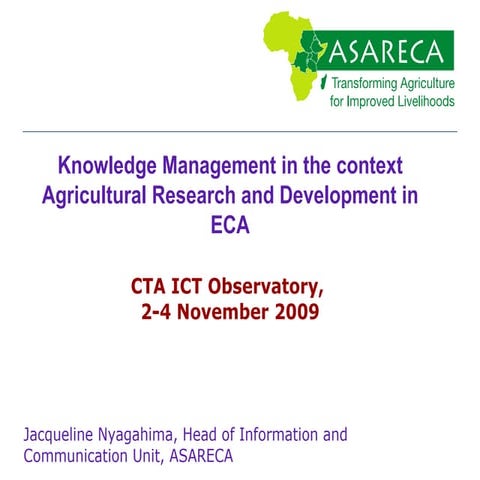 Knowledge Management in the context Agricultural Research and Development in ...