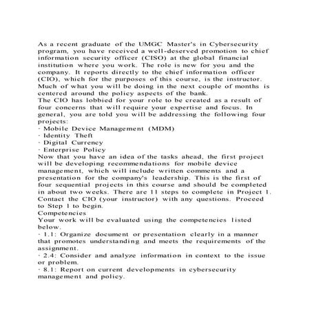 As a recent graduate of the umgc masters in cybersecurity program