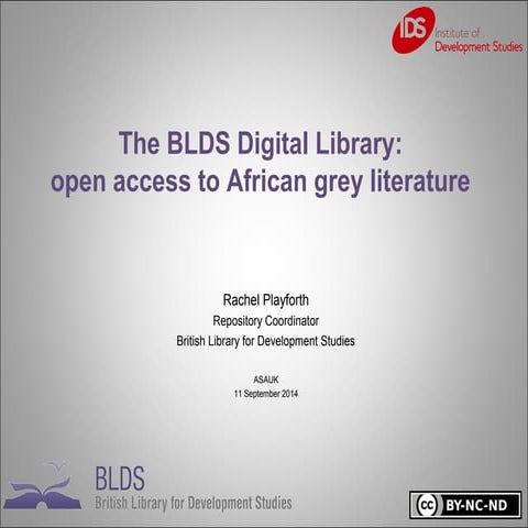 The BLDS Digital Library: open access to African research