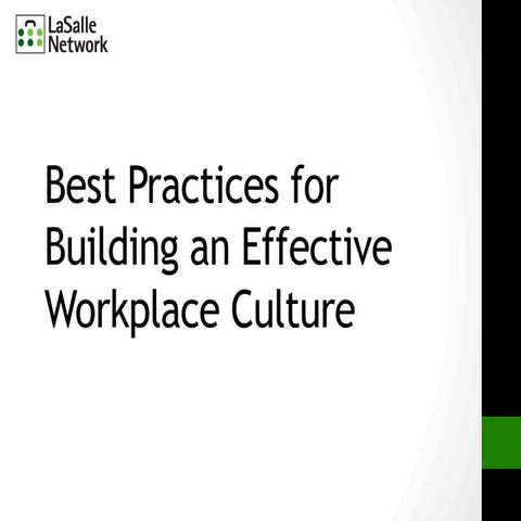Best Practices for Building an Effective Workplace Culture 