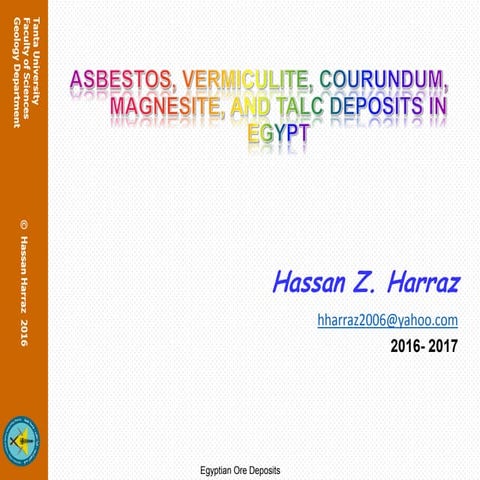ASBESTOS, VERMICULITE, COURUNDUM, MAGNESITE, AND TALC DEPOSITS IN EGYPT