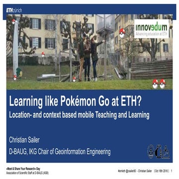 Learning like Pokémon Go at ETH?