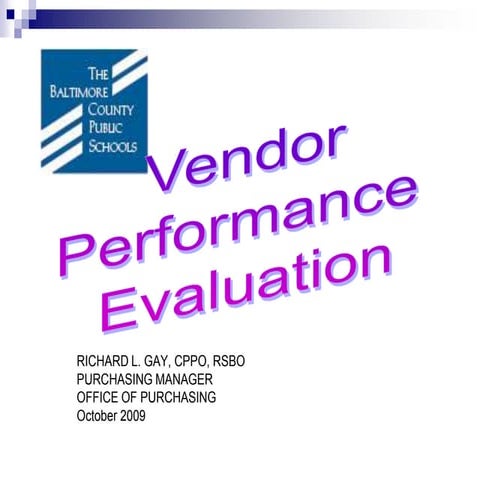 Asbo Vendor Performance Eval   Chicago   092509