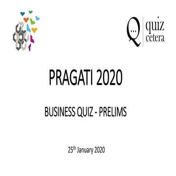 Business Quiz Prelims at Pragati 2020 (Amrita School of Business, Coimbatore)...