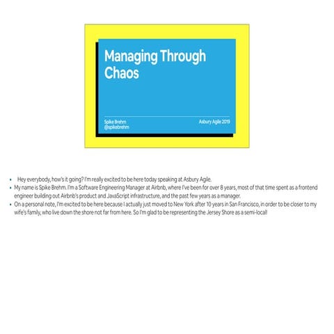 Managing Through Chaos (w/ presenter notes)