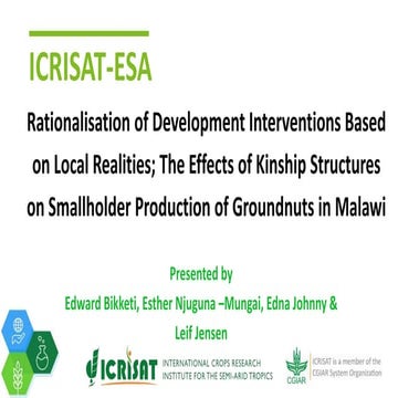 The Effect of Kinship Structures on Smallholder Production of Groundnuts in M...