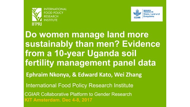 Do women manage land more sustainably than men? Evidence from 10-year Uganda soil fertility management panel data