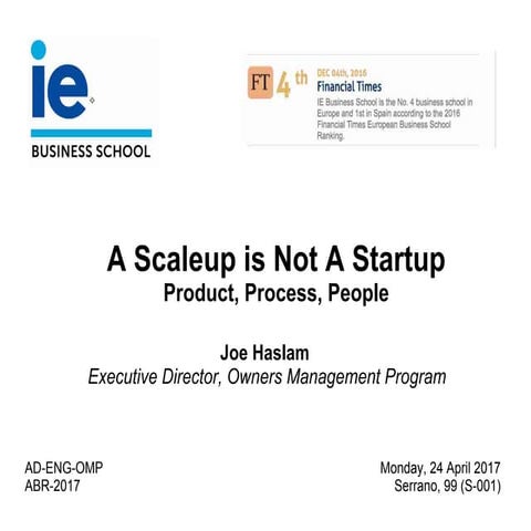 A Scaleup is not a Startup