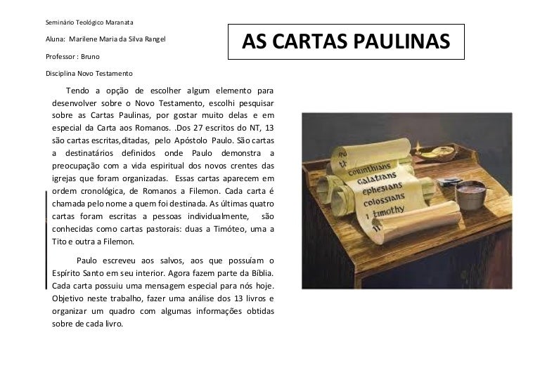 As cartas paulinas