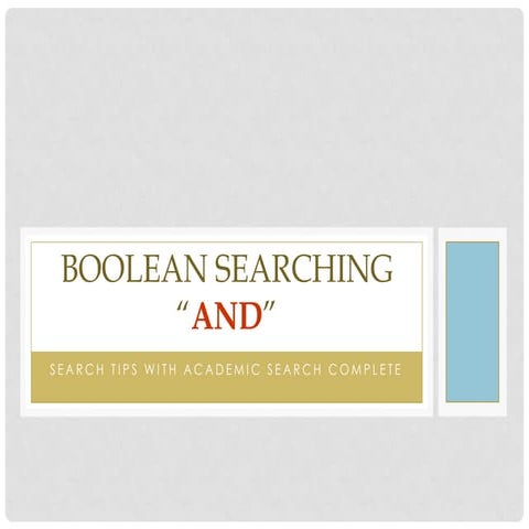 Academic Search Complete: Boolean AND
