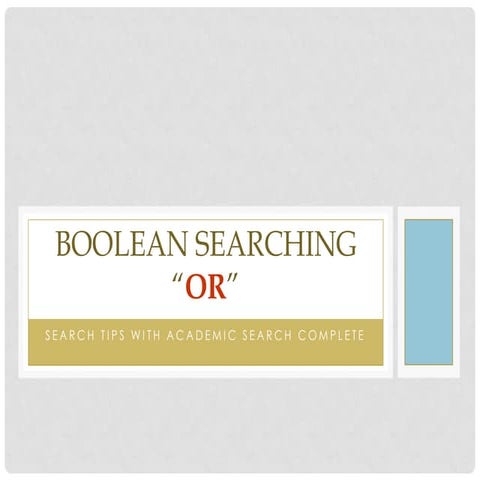Academic Search Complete: Boolean OR