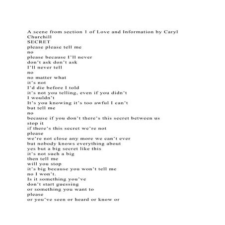 A scene from section 1 of Love and Information by Caryl Churchill.docx