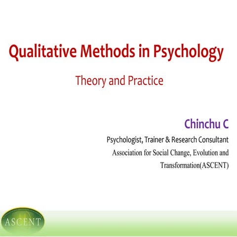 Qualitative methods in Psychology Research