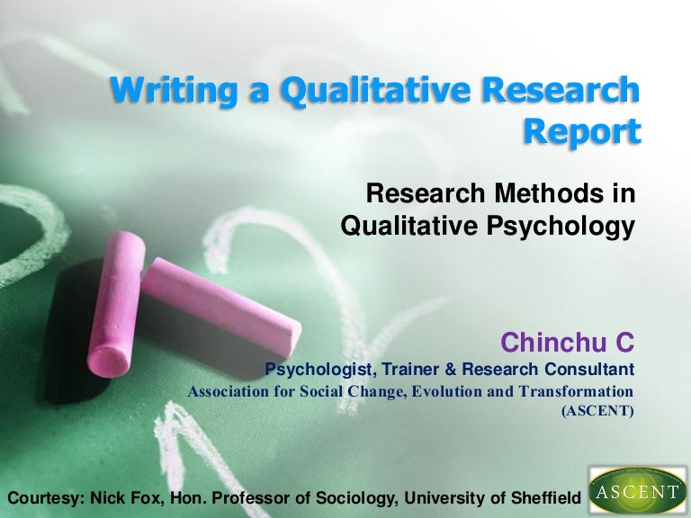 Research report Qualitative Psychology