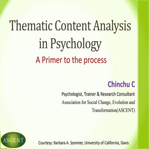 Thematic content analysis in psychology