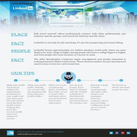 Adjust Social's Linkedin Cheat Sheet