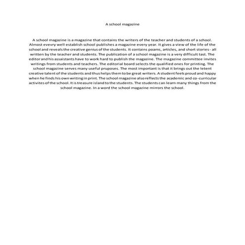 A School Magazine | DOCX