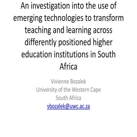 Ascilite11 presentation v bozalek slim